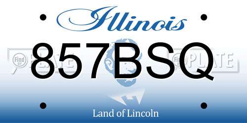 857BSQ Illinois License Plate
