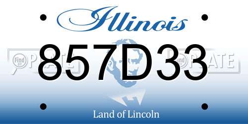 857D33 Illinois License Plate