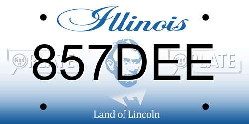 857DEE Illinois License Plate