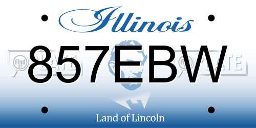 857EBW Illinois License Plate