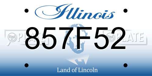 857F52 Illinois License Plate