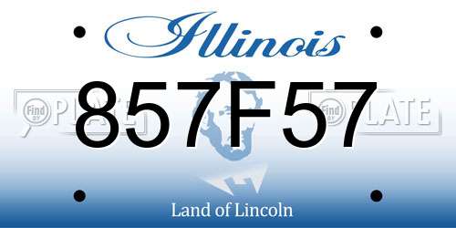 857F57 Illinois License Plate