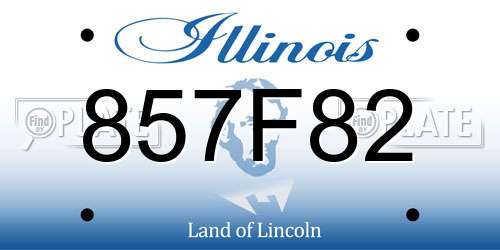 857F82 Illinois License Plate