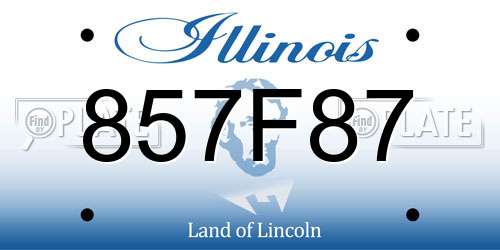 857F87 Illinois License Plate
