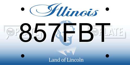 857FBT Illinois License Plate