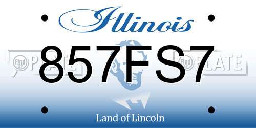 857FS7 Illinois License Plate