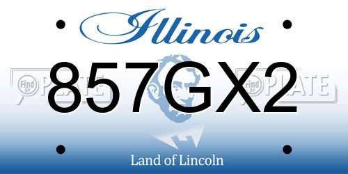 857GX2 Illinois License Plate