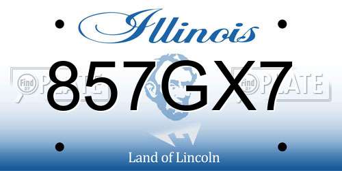 857GX7 Illinois License Plate