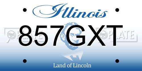 857GXT Illinois License Plate