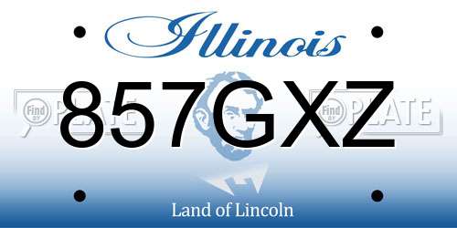 857GXZ Illinois License Plate