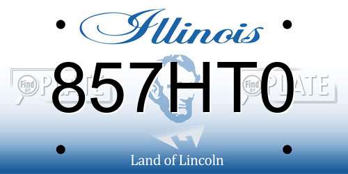 857HT0 Illinois License Plate