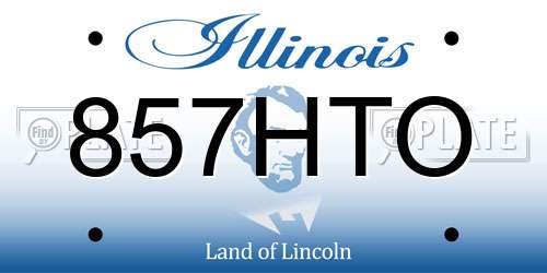 857HTO Illinois License Plate