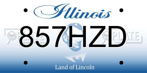 857HZD Illinois License Plate