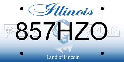 857HZO Illinois License Plate