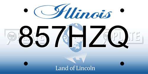 857HZQ Illinois License Plate