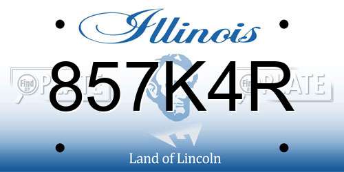 857K4R Illinois License Plate