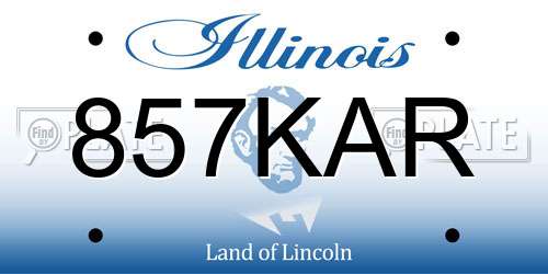 857KAR Illinois License Plate
