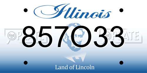 857O33 Illinois License Plate