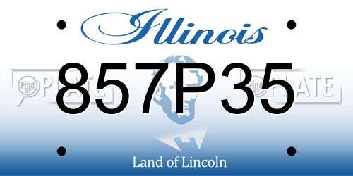 857P35 Illinois License Plate