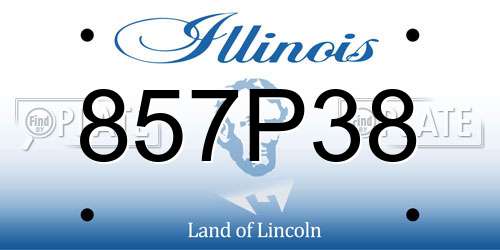 857P38 Illinois License Plate
