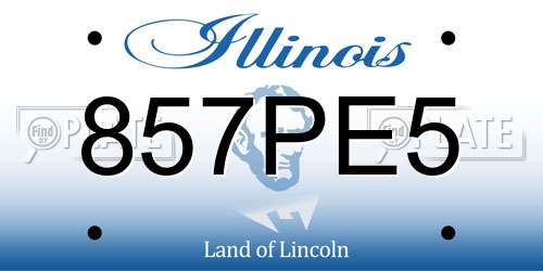 857PE5 Illinois License Plate