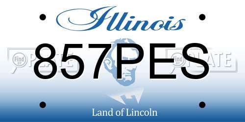 857PES Illinois License Plate