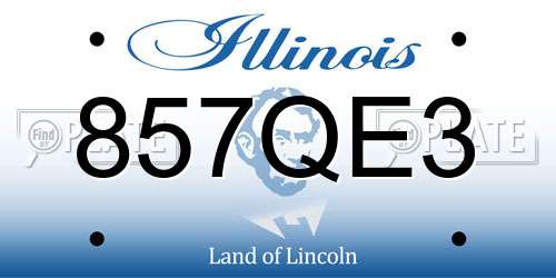 857QE3 Illinois License Plate