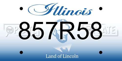 857R58 Illinois License Plate