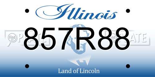 857R88 Illinois License Plate