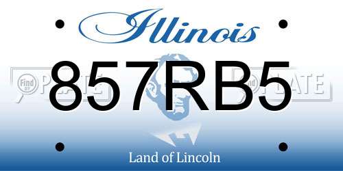 857RB5 Illinois License Plate