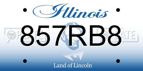 857RB8 Illinois License Plate