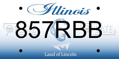857RBB Illinois License Plate