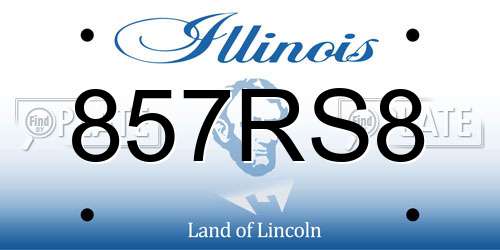 857RS8 Illinois License Plate