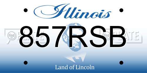 857RSB Illinois License Plate