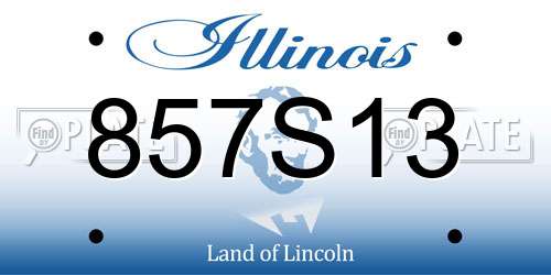 857S13 Illinois License Plate