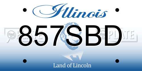 857SBD Illinois License Plate