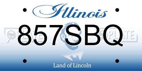 857SBQ Illinois License Plate