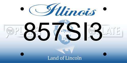 857SI3 Illinois License Plate