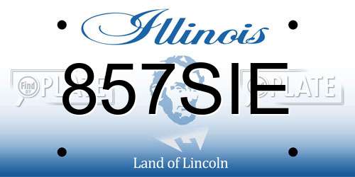 857SIE Illinois License Plate