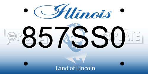 857SS0 Illinois License Plate