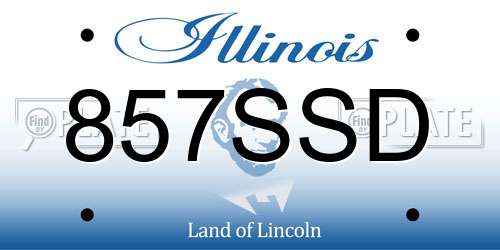 857SSD Illinois License Plate