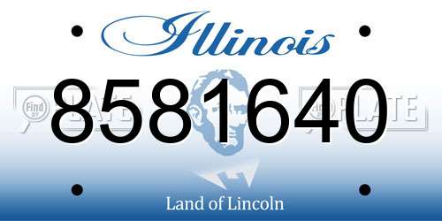 8581640 Illinois License Plate