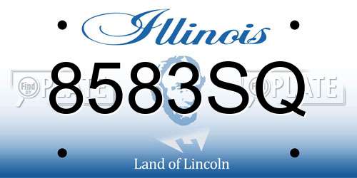 8583SQ Illinois License Plate