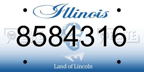 8584316 Illinois License Plate