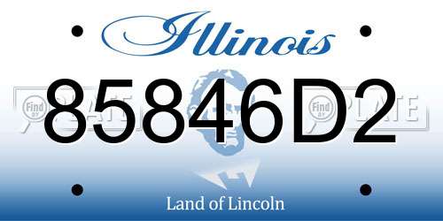 85846D2 Illinois License Plate