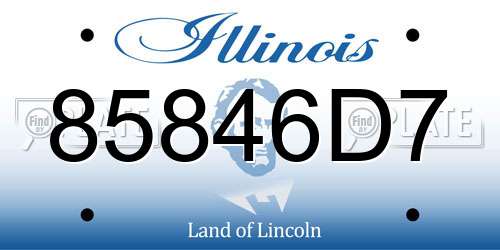 85846D7 Illinois License Plate