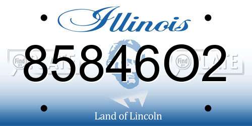 85846O2 Illinois License Plate