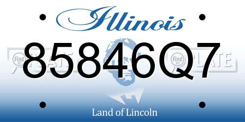 85846Q7 Illinois License Plate