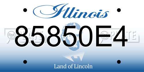 85850E4 Illinois License Plate