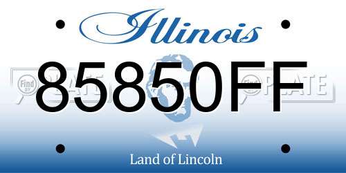85850FF Illinois License Plate